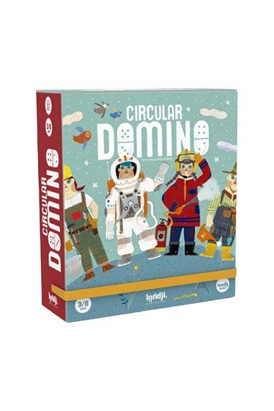 Circular Domino Kinderdomino mit 28 farbenfrohen Karten in Kreisform aus FSC-Papier für Kinder ab 3 Jahren
