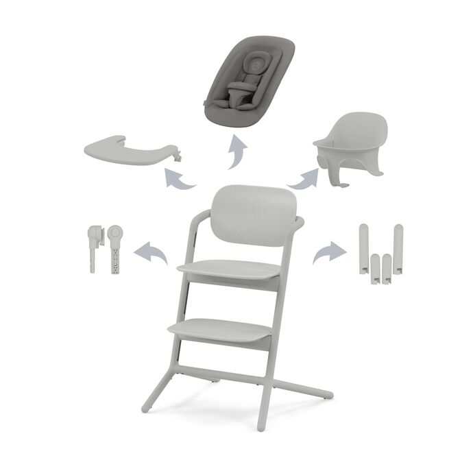 LEMO Hochstuhl 4-in-1-Set  Suede Grey