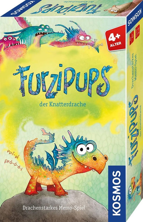 Furzipups der Knatterdrache Kinderspiel mit bunten Pupswolken und Memo-Kärtchen für 2-4 Spieler ab 4 Jahren