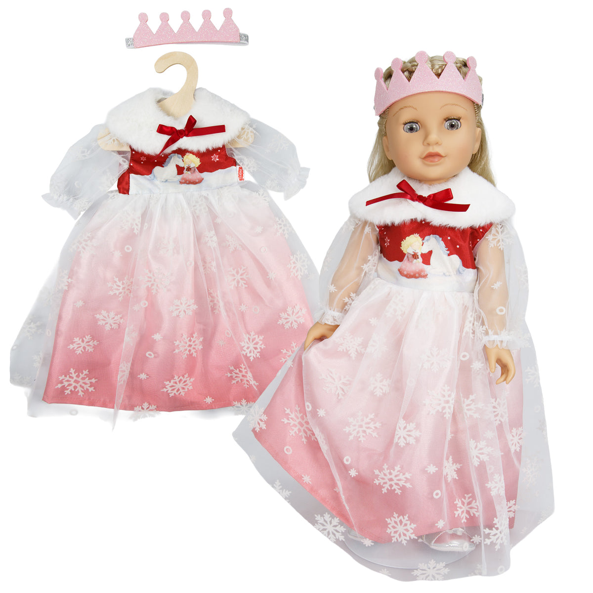 Puppenkleid 'Winterprinzessin Lumi" Gr.35-45 cm