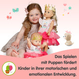 Puppenkleid "Pr!nzessin Emily" mit Herztasche und Krone. Gr. 35-45