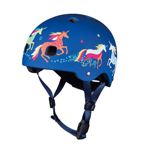 Kinderhelm Helm Unicorn Gr. S mit robustem PC-Außenschale, Fidlock-Magnetverschluss, Belüftung und LED-Licht