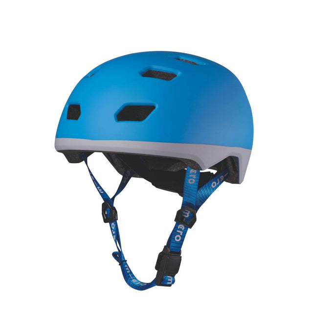 Kinderhelm Helm Neon Blau mit Fidlock-Magnetverschluss und LED-Licht, leicht und sicher