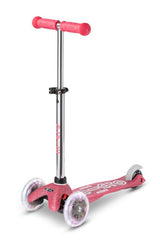 Mini Micro Deluxe Fairy Glitter LED pink kids scooter with glowing LEDs and adjustable handlebar