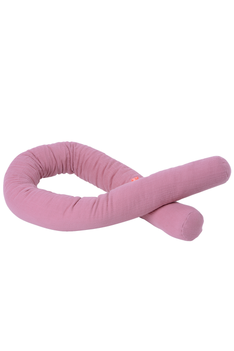 Kinderwagenschlange Pink aus 100% Bio-Baumwolle für Babyschale, 120 cm lang, weich und nachhaltig