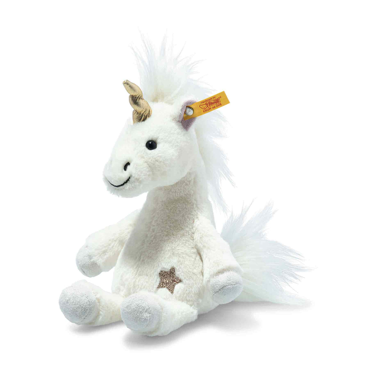 Soft Cuddly Friends Unica Schlenker-Einhorn 20 cm plush unicorn with golden horn and star