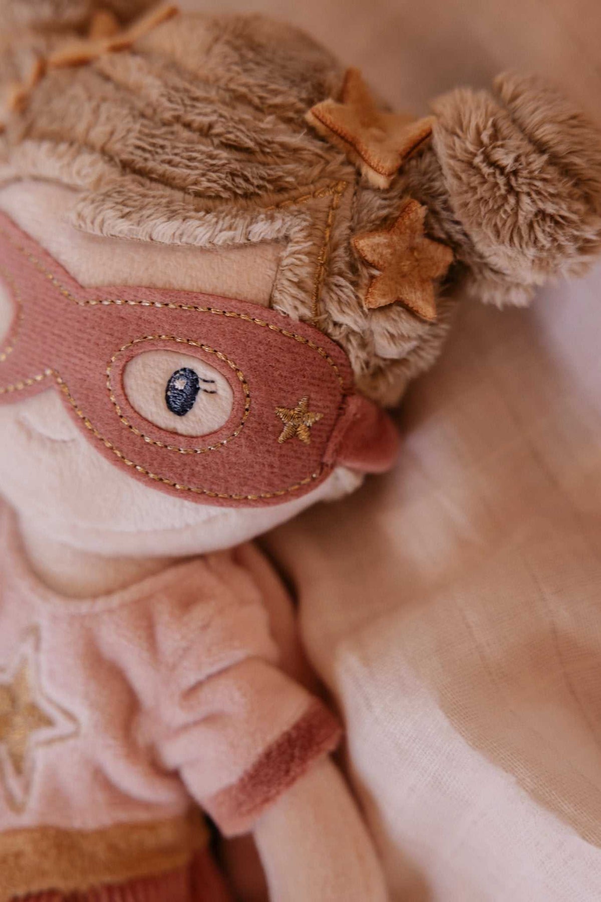Kuschelpuppe Superheldin Rosa