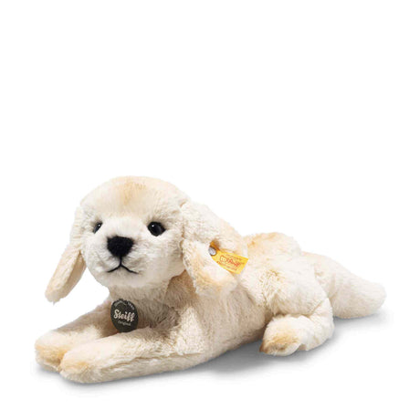 Lenny Labrador 23 cm plush dog with embroidered nose, airbrush shading, and recycled PET fiber filling