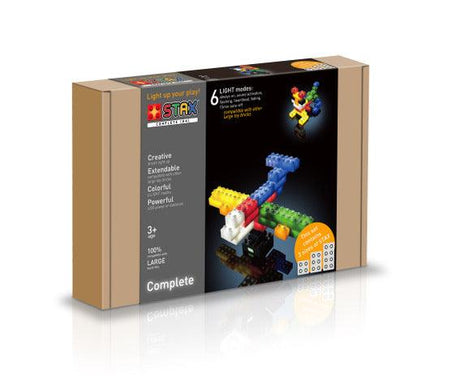STAX Junior Bricks leuchtende transparente Bausteine mit Power Base und vielseitigen Farbformaten
